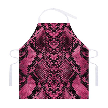 Pink And Black Snakeskin Print Adjustable Apron