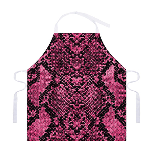 Pink And Black Snakeskin Print Adjustable Apron