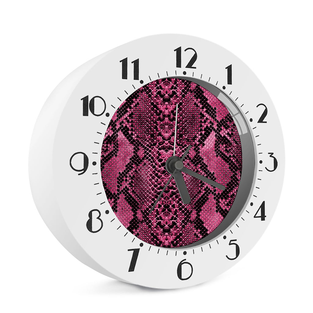 Pink And Black Snakeskin Print Alarm Clock