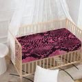 Pink And Black Snakeskin Print Baby Crib Sheet
