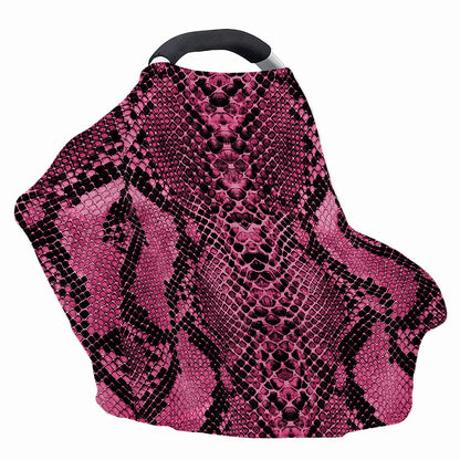 Pink And Black Snakeskin Print Baby Seat Cover