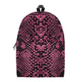 Pink And Black Snakeskin Print School Backpack