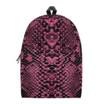 Pink And Black Snakeskin Print Backpack
