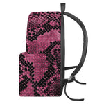 Pink And Black Snakeskin Print Backpack