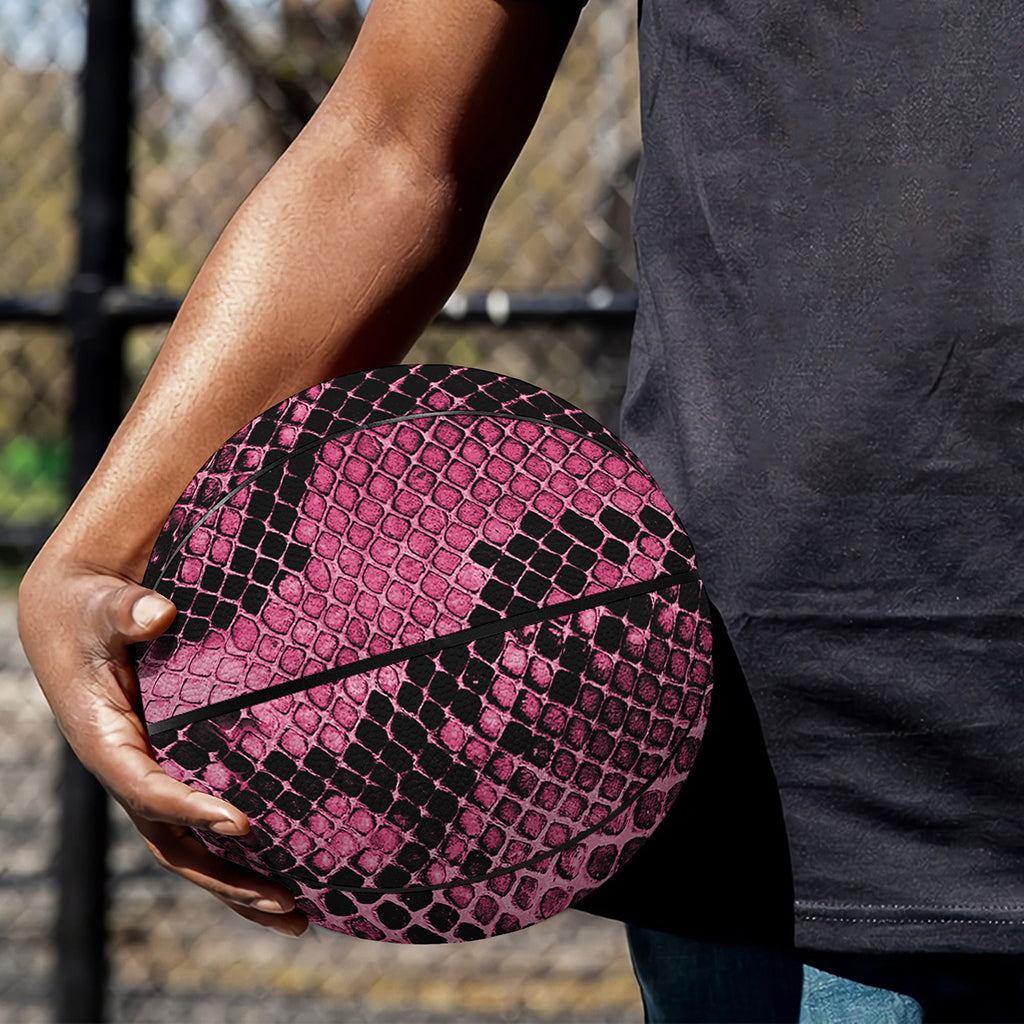 Pink And Black Snakeskin Print Basketball