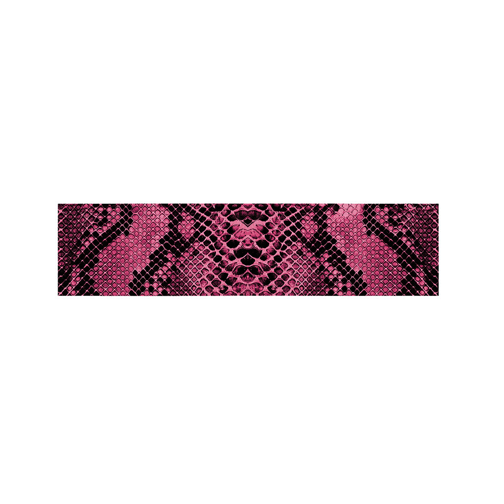 Pink And Black Snakeskin Print Bed Runner