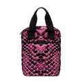 Pink And Black Snakeskin Print Bible Tote Bag