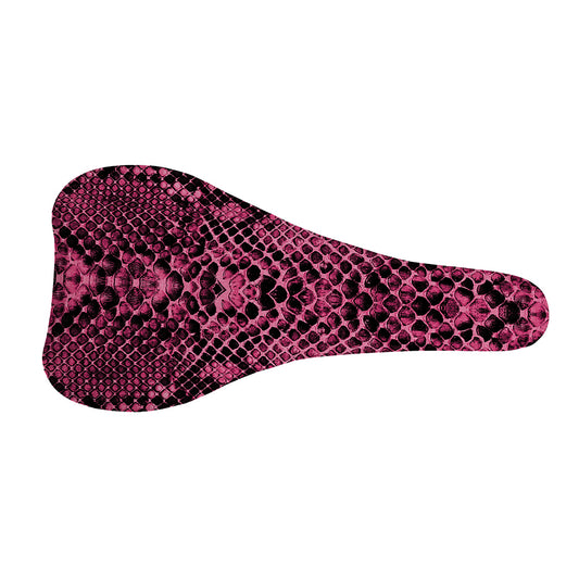 Pink And Black Snakeskin Print Bicycle Seat Cover