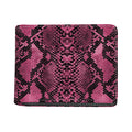 Pink And Black Snakeskin Print Bifold Wallet