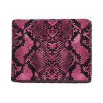 Pink And Black Snakeskin Print Bifold Wallet