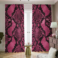 Pink And Black Snakeskin Print Dimout Pencil Pleat Curtains