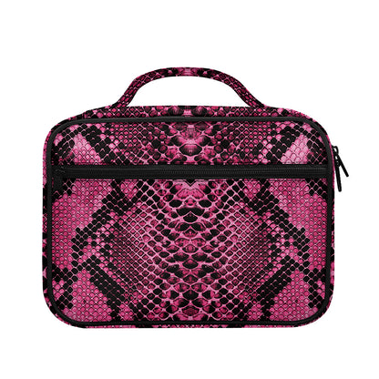 Pink And Black Snakeskin Print Briefcase Bible Bag