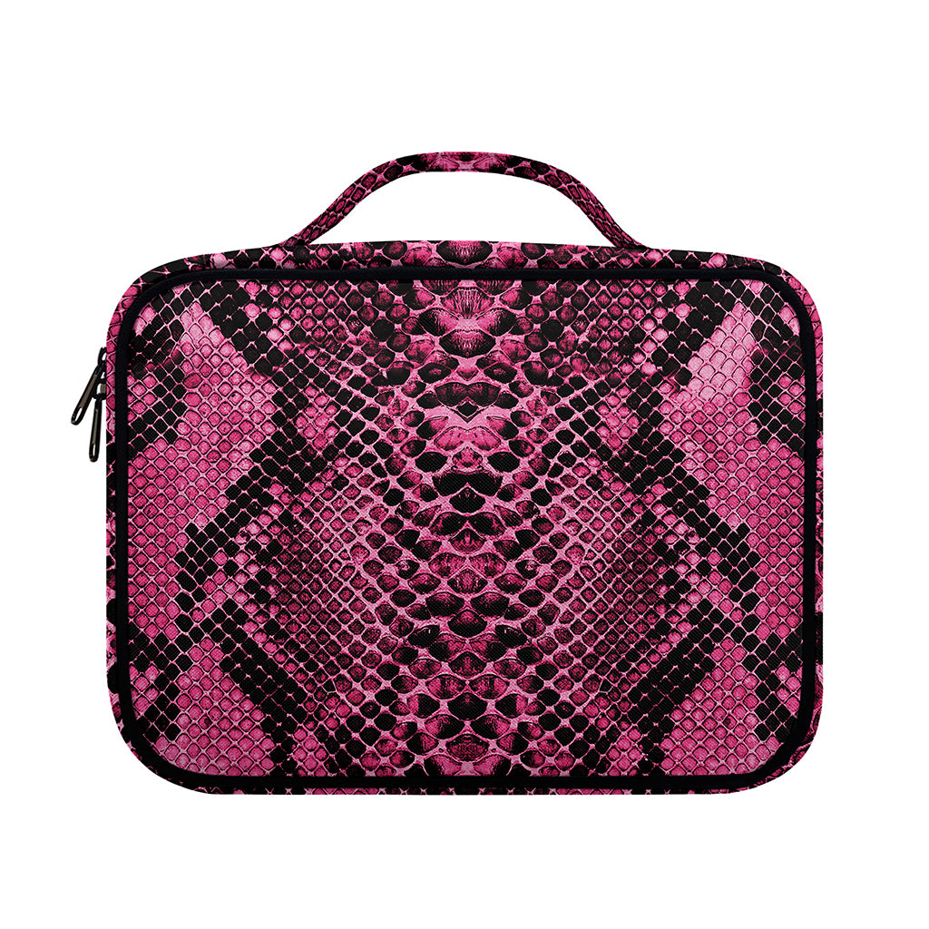 Pink And Black Snakeskin Print Briefcase Bible Bag