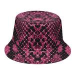 Pink And Black Snakeskin Print Bucket Hat
