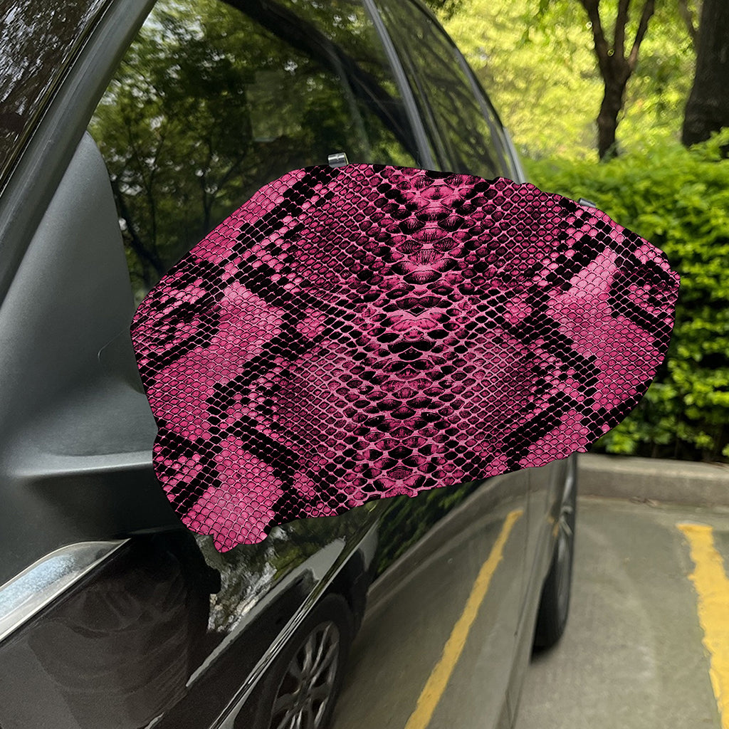 Pink And Black Snakeskin Print Car Side Mirror Covers