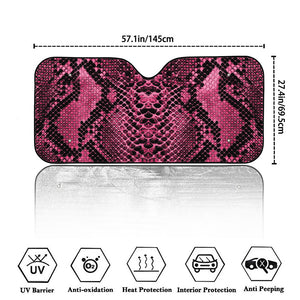 Pink And Black Snakeskin Print Car Windshield Sun Shade