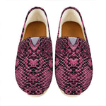 Pink And Black Snakeskin Print Casual Shoes