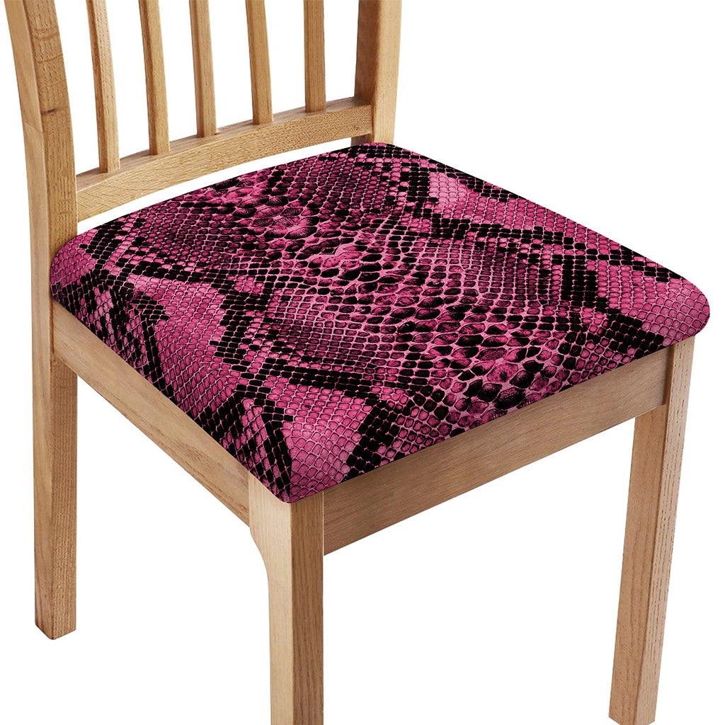 Pink And Black Snakeskin Print Chair Cushion Cover
