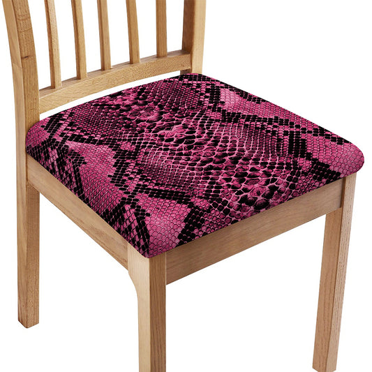Pink And Black Snakeskin Print Chair Cushion Cover