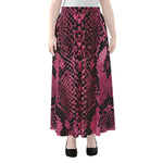 Pink And Black Snakeskin Print Chiffon Maxi Skirt