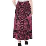 Pink And Black Snakeskin Print Chiffon Maxi Skirt