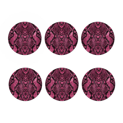 Pink And Black Snakeskin Print Coaster Set