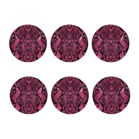 Pink And Black Snakeskin Print Coaster Set