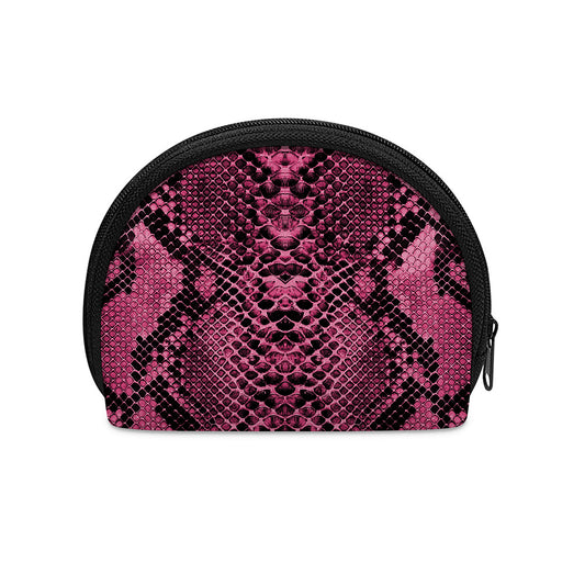Pink And Black Snakeskin Print Coin Purse