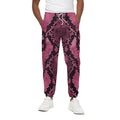 Pink And Black Snakeskin Print Cotton Sweatpants