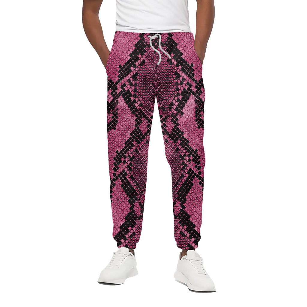 Pink And Black Snakeskin Print Cotton Pants