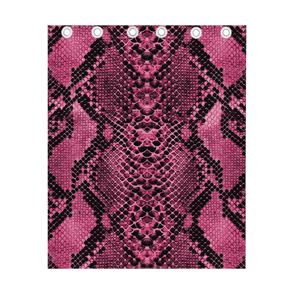 Pink And Black Snakeskin Print Curtain
