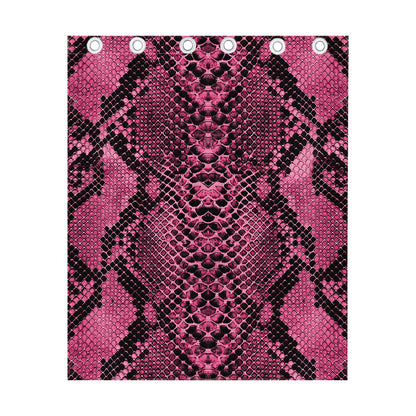 Pink And Black Snakeskin Print Curtain