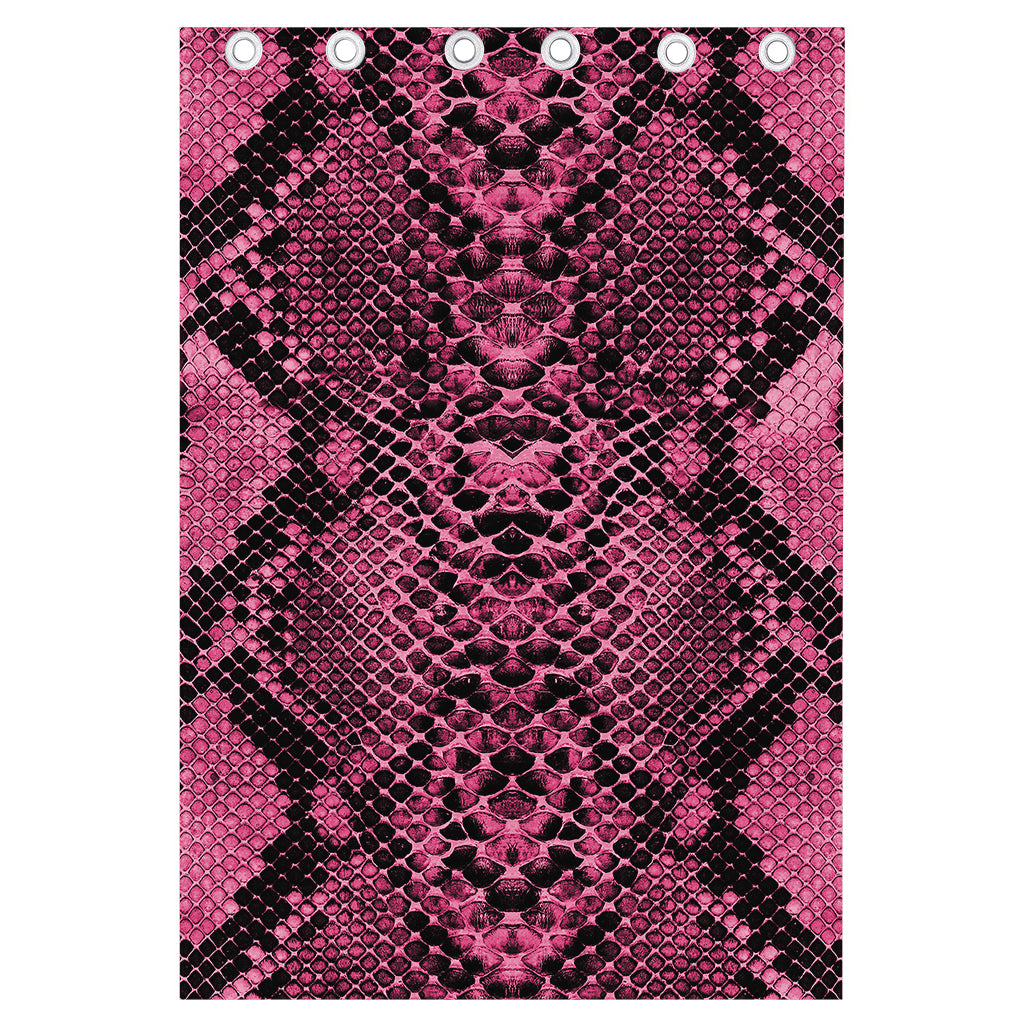 Pink And Black Snakeskin Print Curtain
