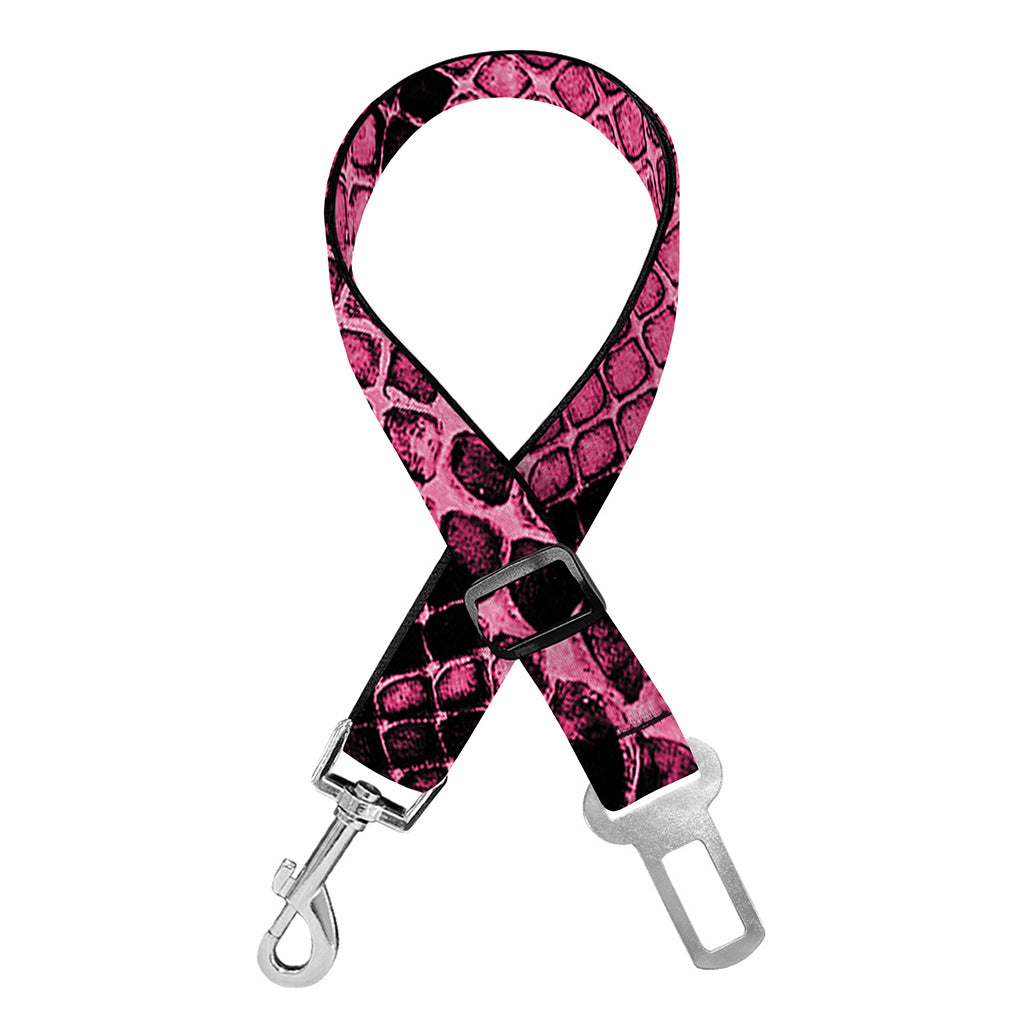 Pink And Black Snakeskin Print Dog Seat Belt