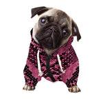 Pink And Black Snakeskin Print Dog Zip Up Hoodie