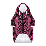 Pink And Black Snakeskin Print Dog Zip Up Hoodie