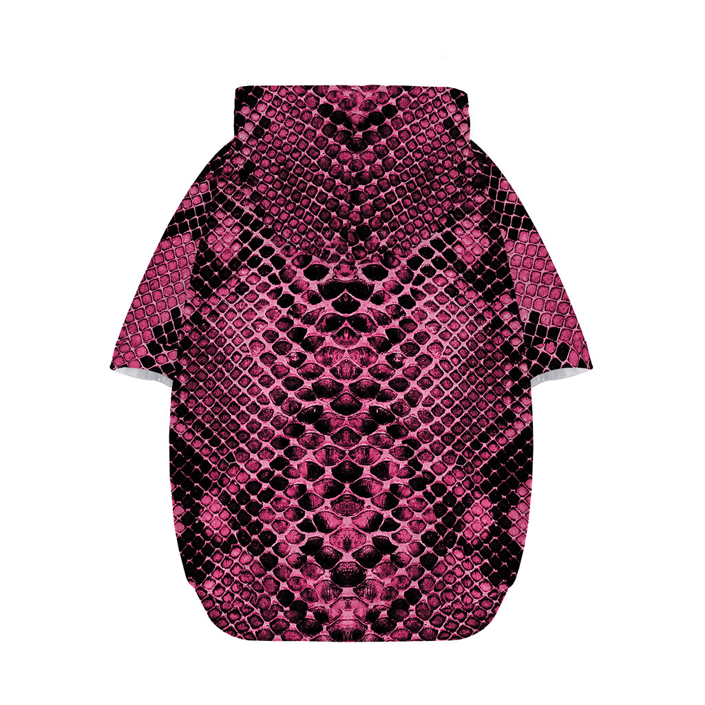Pink And Black Snakeskin Print Dog Zip Up Hoodie