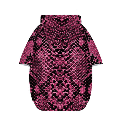 Pink And Black Snakeskin Print Dog Zip Up Hoodie
