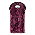 Pink And Black Snakeskin Print Double Neoprene Wine Tote