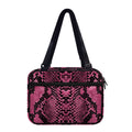 Pink And Black Snakeskin Print Double Strap Bible Bag