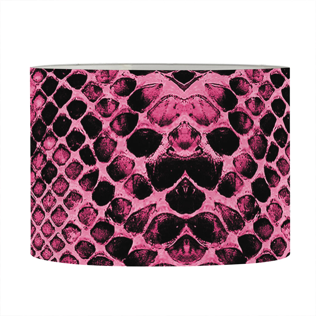 Pink And Black Snakeskin Print Drum Lamp Shade