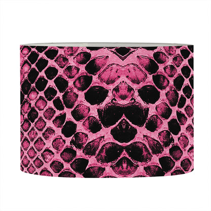 Pink And Black Snakeskin Print Drum Lamp Shade