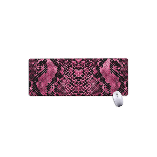 Pink And Black Snakeskin Print Extended Mouse Pad