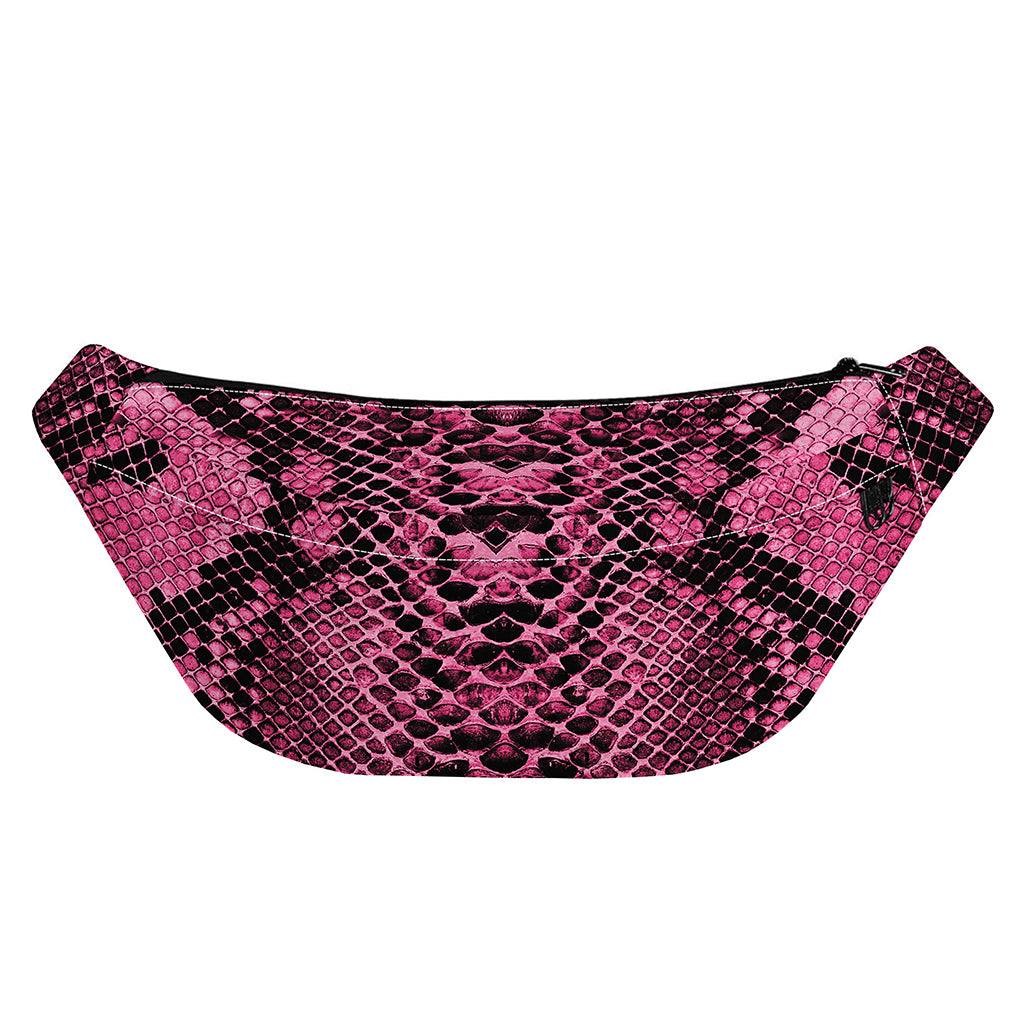 Pink And Black Snakeskin Print Fanny Pack