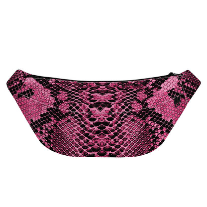 Pink And Black Snakeskin Print Fanny Pack