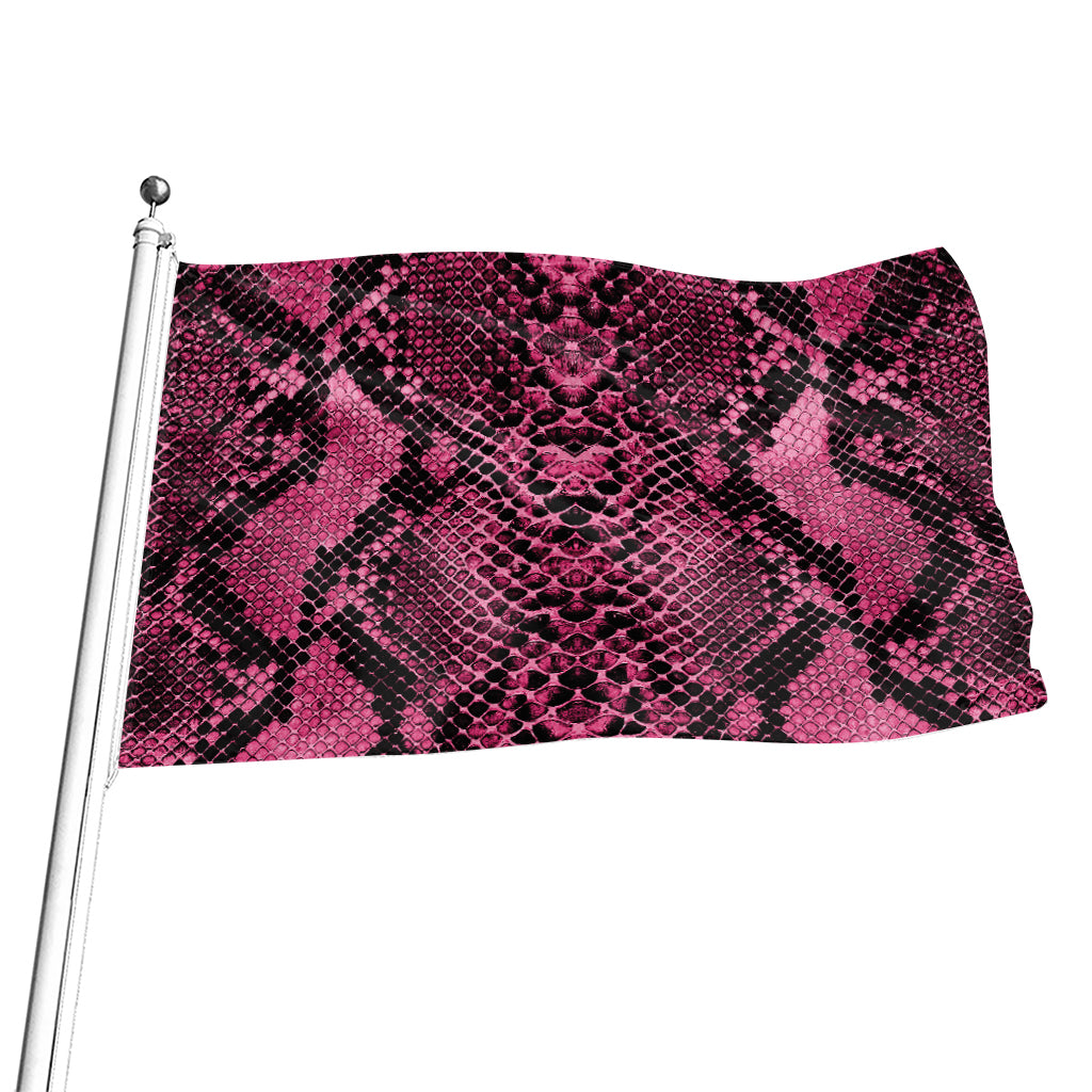 Pink And Black Snakeskin Print Flag