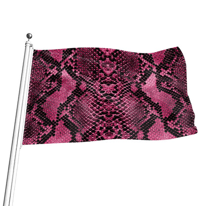 Pink And Black Snakeskin Print Flag