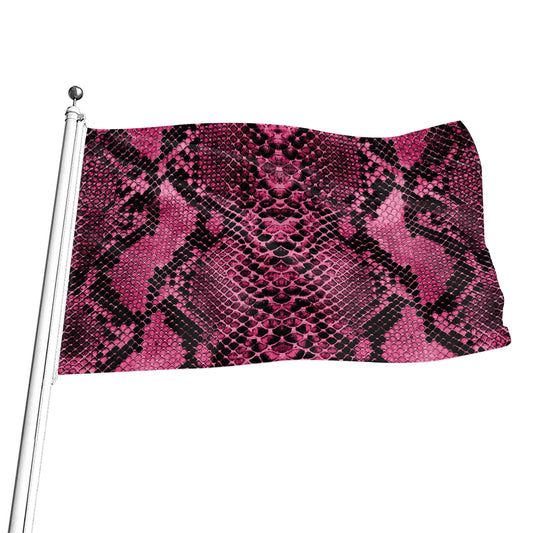 Pink And Black Snakeskin Print Flag