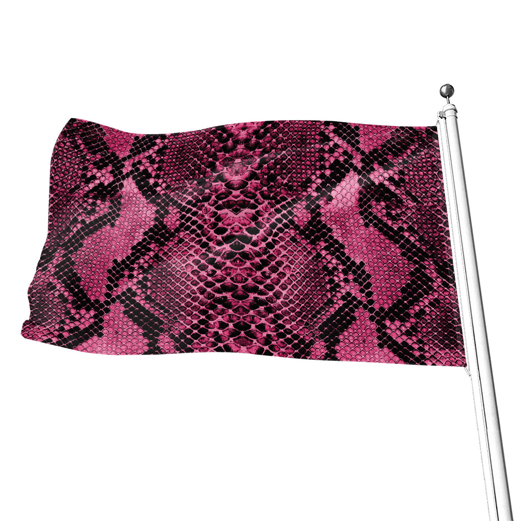 Pink And Black Snakeskin Print Flag