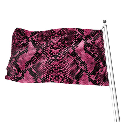Pink And Black Snakeskin Print Flag
